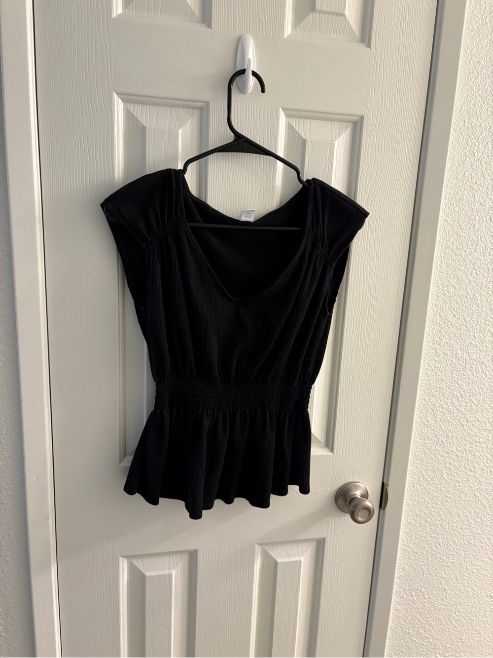 Old Navy Black Smocked Peplum Tank Top